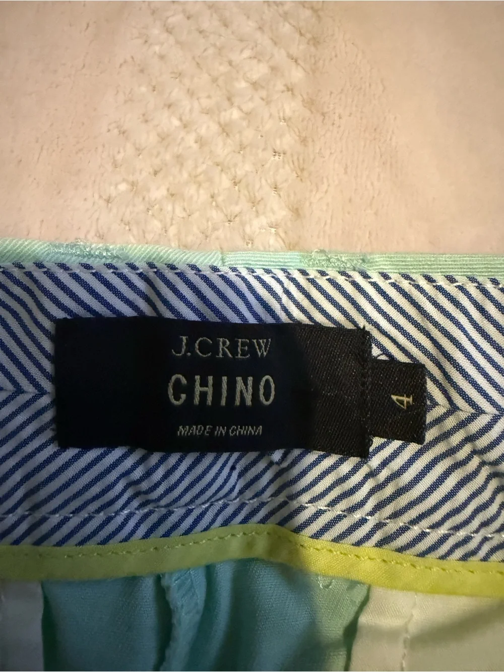 J. Crew Light Mint High-Rise Chino Shorts